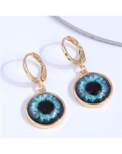 Evil Eye Design Fashionable Copper Women Ear Clips - Black