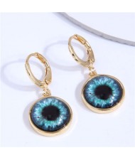 Evil Eye Design Fashionable Copper Women Ear Clips - Black