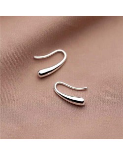 High Fashion Artistic Waterdrop Design Women Earrings - Silver