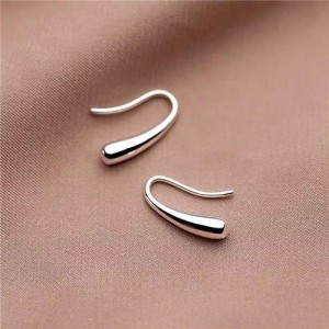 High Fashion Artistic Waterdrop Design Women Earrings - Silver