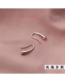 High Fashion Artistic Waterdrop Design Women Earrings - Rose Gold