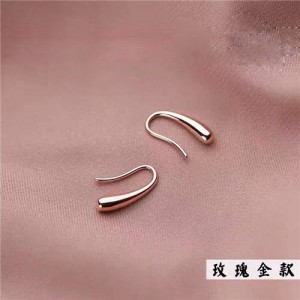 High Fashion Artistic Waterdrop Design Women Earrings - Rose Gold