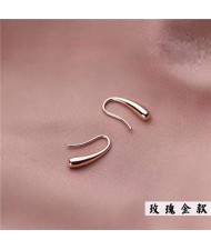 High Fashion Artistic Waterdrop Design Women Earrings - Rose Gold
