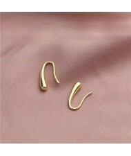 High Fashion Artistic Waterdrop Design Women Earrings - Golden