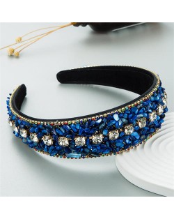 U.S. Fashion Candy Color Crushed Stone Decorated Wholesale Fashon Hair Hoop - Multicolor