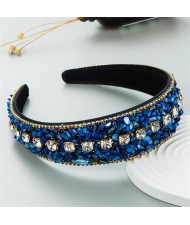 U.S. Fashion Candy Color Crushed Stone Decorated Wholesale Fashon Hair Hoop - Multicolor