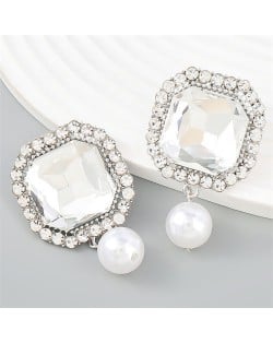 Super Shining Catwalk Style Exaggerated Wholesale Fashion Earrings - Silver