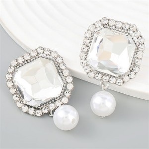 Super Shining Catwalk Style Exaggerated Wholesale Fashion Earrings - Silver