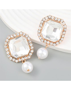 Super Shining Catwalk Style Exaggerated Wholesale Fashion Earrings - Silver