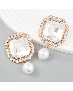 Super Shining Catwalk Style Exaggerated Wholesale Fashion Earrings - Silver