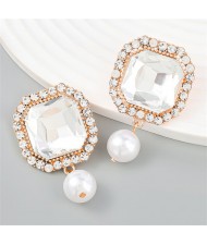 Super Shining Catwalk Style Exaggerated Wholesale Fashion Earrings - Golden