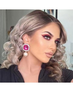 Super Shining Catwalk Style Exaggerated Wholesale Fashion Earrings - Green