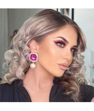 Super Shining Catwalk Style Exaggerated Wholesale Fashion Earrings - Rose
