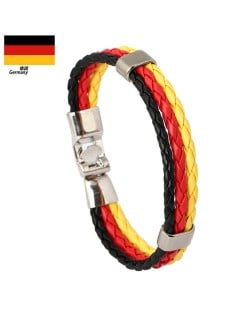National Flags Colors Leather Woven Wholesale Bracelet - Green White Red