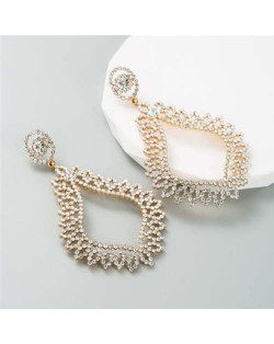 Bling Style Rhinestone Vintage Bohemian Waterdrop European Wholesale Fashion Earrings - Platinum