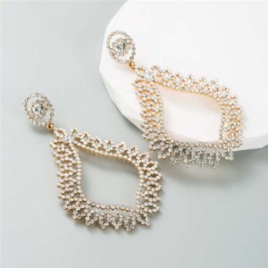 Bling Style Rhinestone Vintage Bohemian Waterdrop European Wholesale Fashion Earrings - Platinum