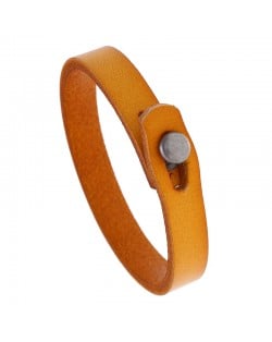 Simple Buttom Design Vintage Wholesale Fashion Man Leather Bracelet - Brown