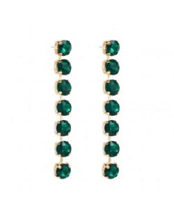 Luxurious Style Glistening Party Fashion Women Wholesale Shoulder Duster Earrings - Green