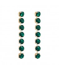 Luxurious Style Glistening Party Fashion Women Wholesale Shoulder Duster Earrings - Green