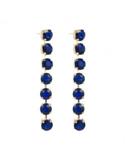 Luxurious Style Glistening Party Fashion Women Wholesale Shoulder Duster Earrings - Blue