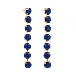 Luxurious Style Glistening Party Fashion Women Wholesale Shoulder Duster Earrings - Blue