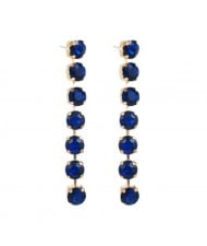 Luxurious Style Glistening Party Fashion Women Wholesale Shoulder Duster Earrings - Blue