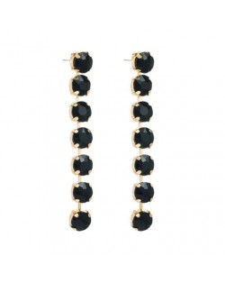 Luxurious Style Glistening Party Fashion Women Wholesale Shoulder Duster Earrings - Black