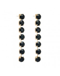 Luxurious Style Glistening Party Fashion Women Wholesale Shoulder Duster Earrings - Black