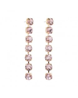 Luxurious Style Glistening Party Fashion Women Wholesale Shoulder Duster Earrings - Pink