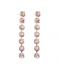 Luxurious Style Glistening Party Fashion Women Wholesale Shoulder Duster Earrings - Pink