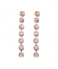 Luxurious Style Glistening Party Fashion Women Wholesale Shoulder Duster Earrings - Pink