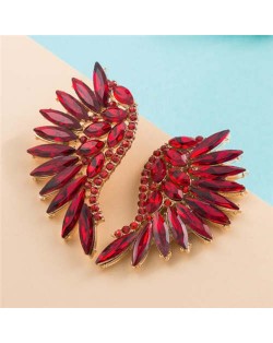 Luxurious Glistening Party Fashion Angel Wings Women Wholesale Stud Earrings - Red