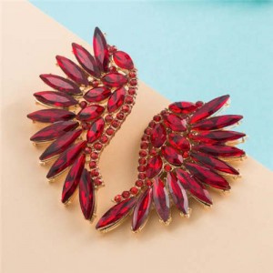 Luxurious Glistening Party Fashion Angel Wings Women Wholesale Stud Earrings - Red