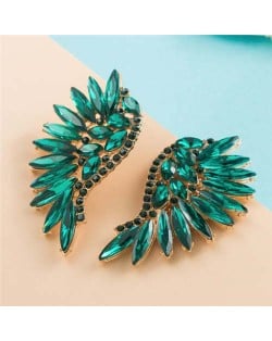 Luxurious Glistening Party Fashion Angel Wings Women Wholesale Stud Earrings - Green