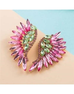 Luxurious Glistening Party Fashion Angel Wings Women Wholesale Stud Earrings - Pink