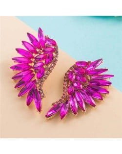 Luxurious Glistening Party Fashion Angel Wings Women Wholesale Stud Earrings - Rose