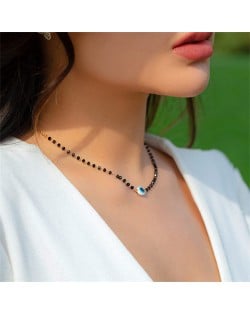 Unique Design Tow-layers Snake Chain Pearl Pendant Fashion Wholesale Necklace