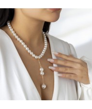 Franch Style Elegant Pearl Long Pendant Wholesale Fashion Necklace