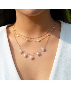 Franch Style Elegant Pearl Long Pendant Wholesale Fashion Necklace