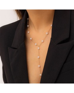 Business and Sweet Cool Style Coin Pendant Multi-layers Pearl Wholesale Necklace