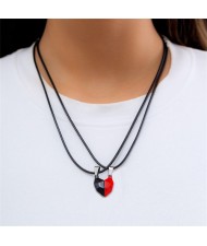 Punk Style Two Cross Pendants Wholesale Fashion Rope Necklace