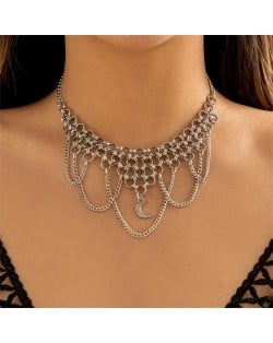 Hollow-out Alloy Chain Cross Tassel Punk Style Wholesale Fashion Necklace