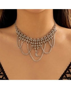 Hollow-out Alloy Chain Cross Tassel Punk Style Wholesale Fashion Necklace