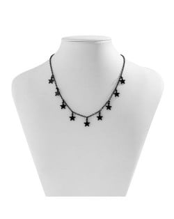 Hollow-out Alloy Moon Cross Tassel Punk Style Wholesale Fashion Necklace