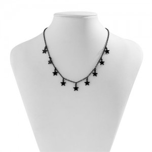 Sweet Cool Style Black Star Pendants Women Wholesale Fashion Necklace