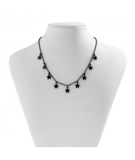 Hollow-out Alloy Moon Cross Tassel Punk Style Wholesale Fashion Necklace