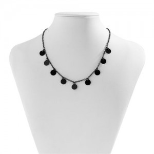 Sweet Cool Style Black Round Pendants Women Wholesale Fashion Necklace