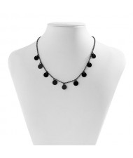 Sweet Cool Style Black Round Pendants Women Wholesale Fashion Necklace