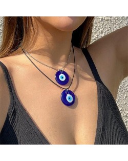 Blue Classic Eye and Irregular Stone Pendant Wholesale Fashion Necklace