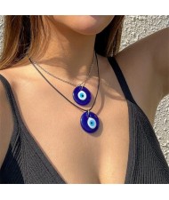 Blue Classic Eye and Irregular Stone Pendant Wholesale Fashion Necklace